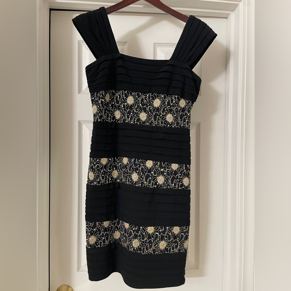 Elegant Black and Gold Women's Dress
